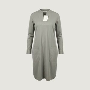Everlane Utility Shift Dress Womens 6 Sage Green Long Sleeve Organic Cotton NWT